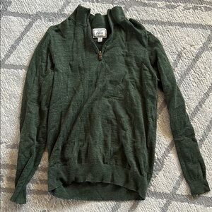 Jos A Bank Green Zip Up Sweater Classic Comfort